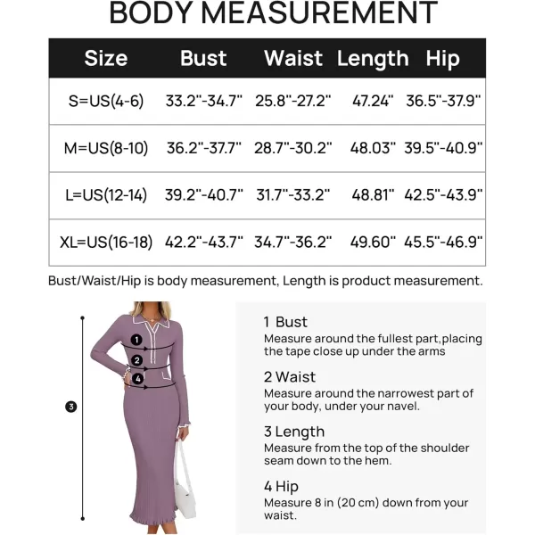 imageZESICA Womens Ribbed Button V Neck Sweater Dress 2024 Elegant Trendy Ruffle Long Sleeve Knit Bodycon Midi DressesTaro