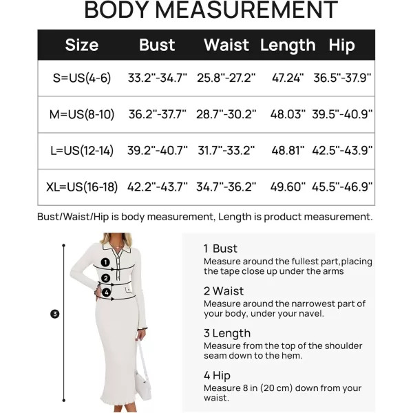 imageZESICA Womens Ribbed Button V Neck Sweater Dress 2024 Elegant Trendy Ruffle Long Sleeve Knit Bodycon Midi DressesWhite