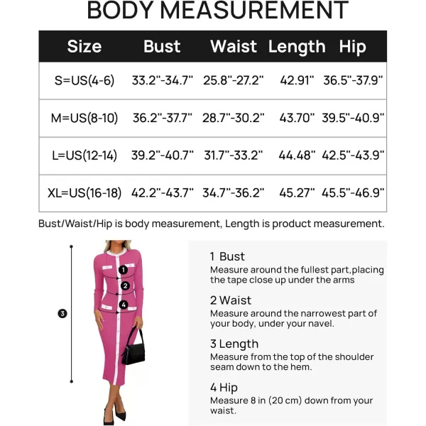 imageZESICA Womens Ribbed Crewneck Sweater Dress 2024 Fall Winter Long Sleeve Button Color Block Knit Midi DressesPink