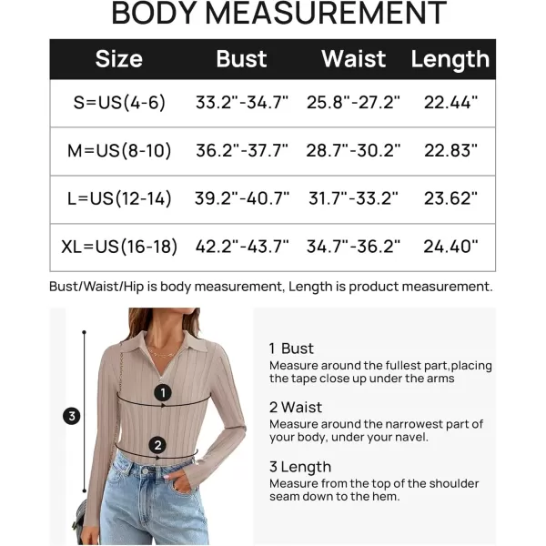 imageZESICA Womens Fall Sweaters 2024 Long Sleeve V Neck Ribbed Knit Shirts Slim Fit Half Zip Lapel Collared Basic Polo TopsSand