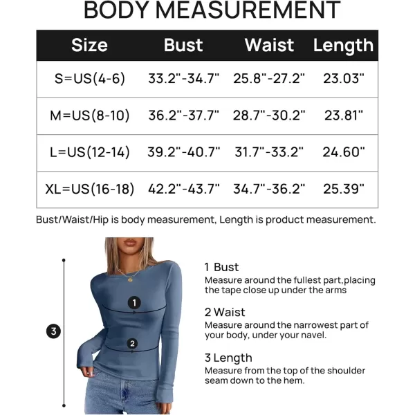 imageZESICA Womens Long Sleeve Crewneck Fleece Shirts 2024 Fall Winter Thermal Casual Slim Fit Pullover TopsDusty Blue