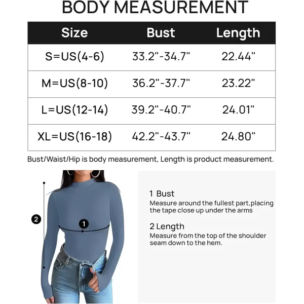 imageZESICA Womens Long Sleeve Mock Neck Tops 2024 Fall Slim Fitted Pullover Basic Shirts Casual Winter ClothesDusty Blue