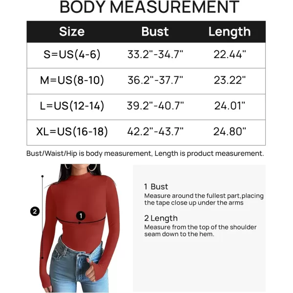 imageZESICA Womens Long Sleeve Mock Neck Tops 2024 Fall Slim Fitted Pullover Basic Shirts Casual Winter ClothesRed
