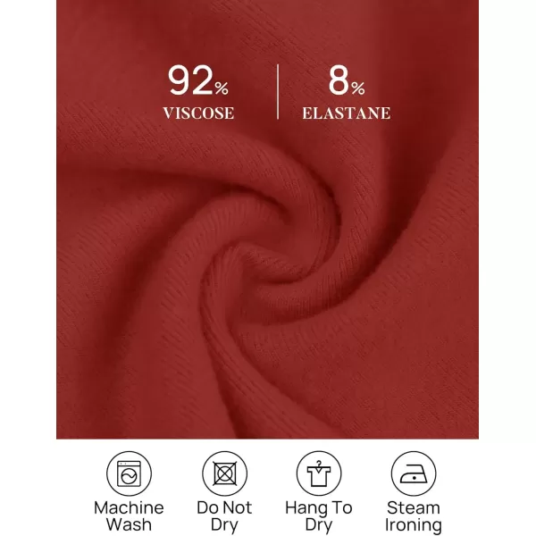 imageZESICA Womens Long Sleeve Mock Neck Tops 2024 Fall Slim Fitted Pullover Basic Shirts Casual Winter ClothesRed