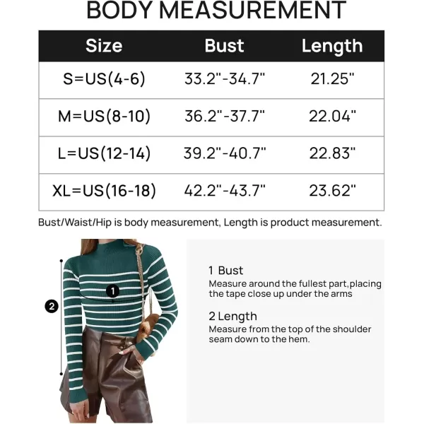imageZESICA Womens Mock Neck Sweaters Business Casual Long Sleeve Striped Ribbed Knit TopsTeal