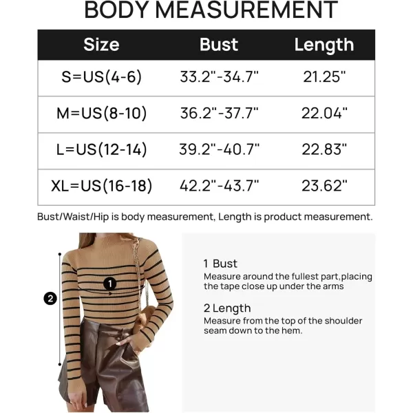 imageZESICA Womens Mock Neck Sweaters Business Casual Long Sleeve Striped Ribbed Knit TopsToffee