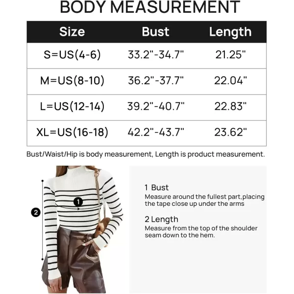 imageZESICA Womens Mock Neck Sweaters Business Casual Long Sleeve Striped Ribbed Knit TopsWhite