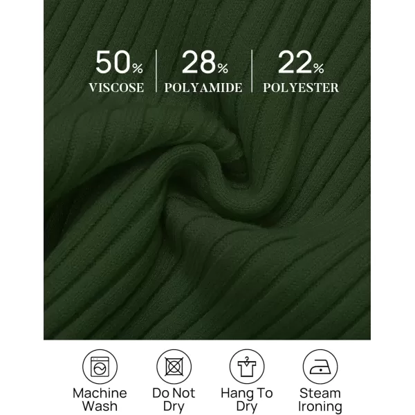 imageZESICA Womens Ribbed Tank Tops 2024 Summer Sleeveless High Neck Casual Slim Fitted Basic Knit ShirtsArmygreen