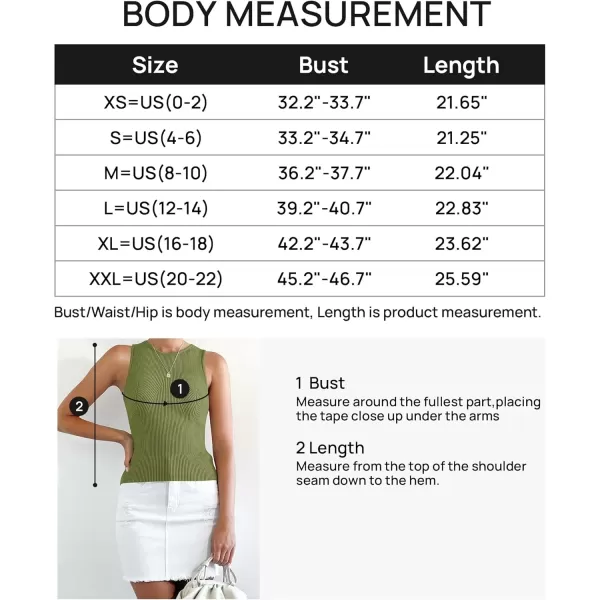 imageZESICA Womens Ribbed Tank Tops 2024 Summer Sleeveless High Neck Casual Slim Fitted Basic Knit ShirtsBean Green