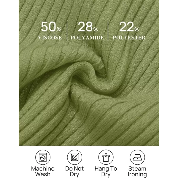 imageZESICA Womens Ribbed Tank Tops 2024 Summer Sleeveless High Neck Casual Slim Fitted Basic Knit ShirtsBean Green