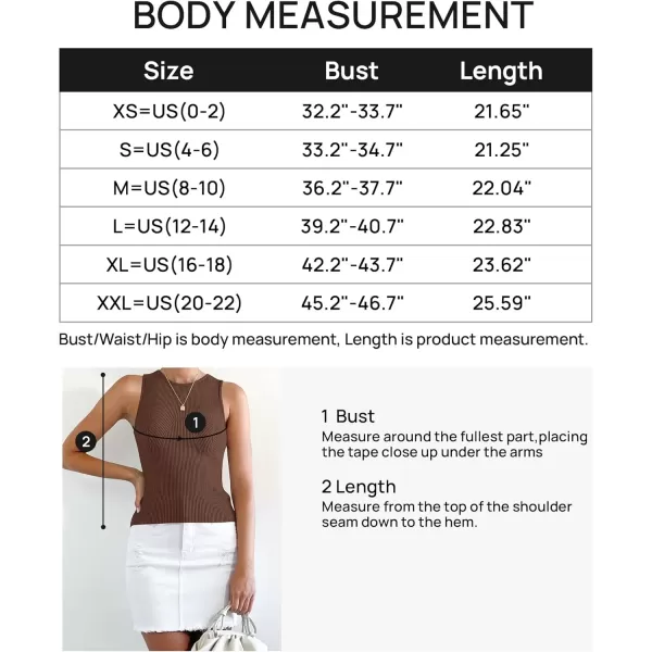 imageZESICA Womens Ribbed Tank Tops 2024 Summer Sleeveless High Neck Casual Slim Fitted Basic Knit ShirtsBrown