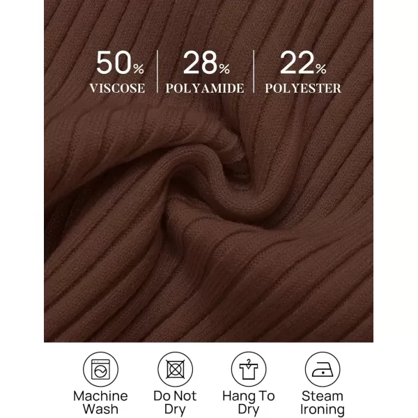 imageZESICA Womens Ribbed Tank Tops 2024 Summer Sleeveless High Neck Casual Slim Fitted Basic Knit ShirtsBrown