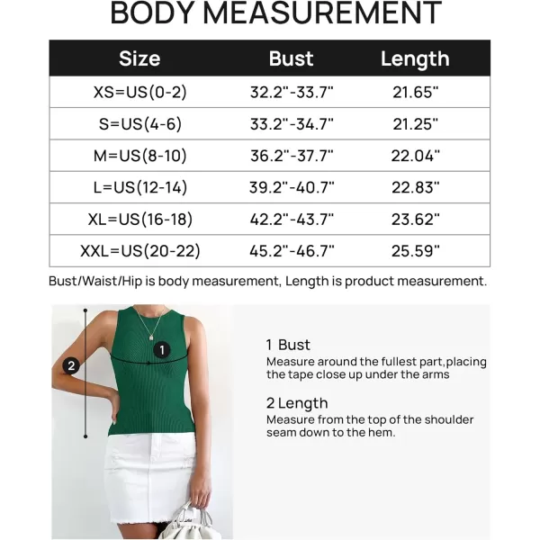 imageZESICA Womens Ribbed Tank Tops 2024 Summer Sleeveless High Neck Casual Slim Fitted Basic Knit ShirtsGreen