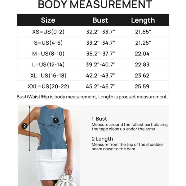 imageZESICA Womens Ribbed Tank Tops 2024 Summer Sleeveless High Neck Casual Slim Fitted Basic Knit ShirtsGreyblue
