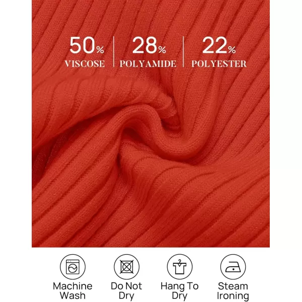 imageZESICA Womens Ribbed Tank Tops 2024 Summer Sleeveless High Neck Casual Slim Fitted Basic Knit ShirtsOrangered