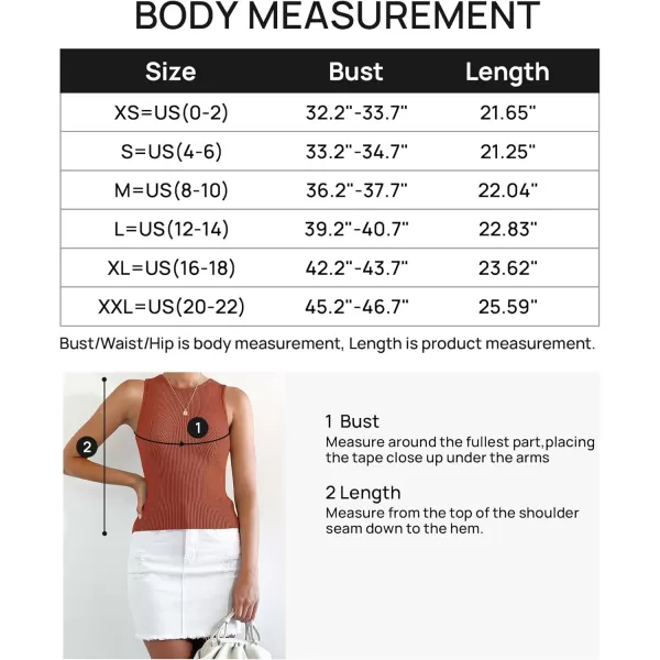 imageZESICA Womens Ribbed Tank Tops 2024 Summer Sleeveless High Neck Casual Slim Fitted Basic Knit ShirtsRust