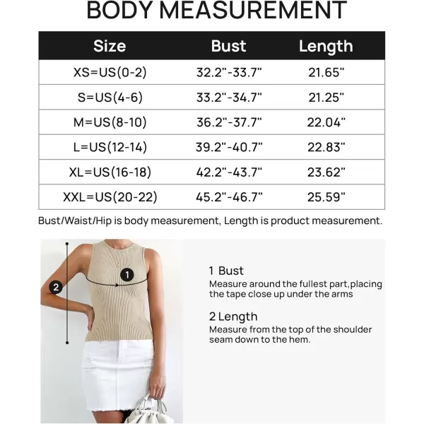 imageZESICA Womens Ribbed Tank Tops 2024 Summer Sleeveless High Neck Casual Slim Fitted Basic Knit ShirtsSand
