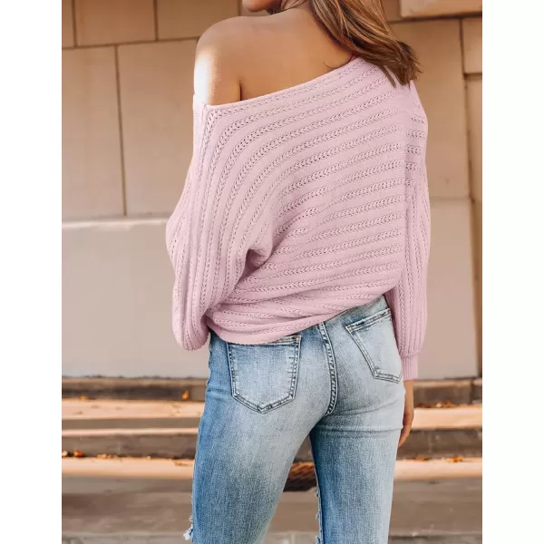 imageZESICA Womens 2024 Fall Casual Long Sleeve Crew Neck Cable Knit Loose Pullover Sweater Jumper Top