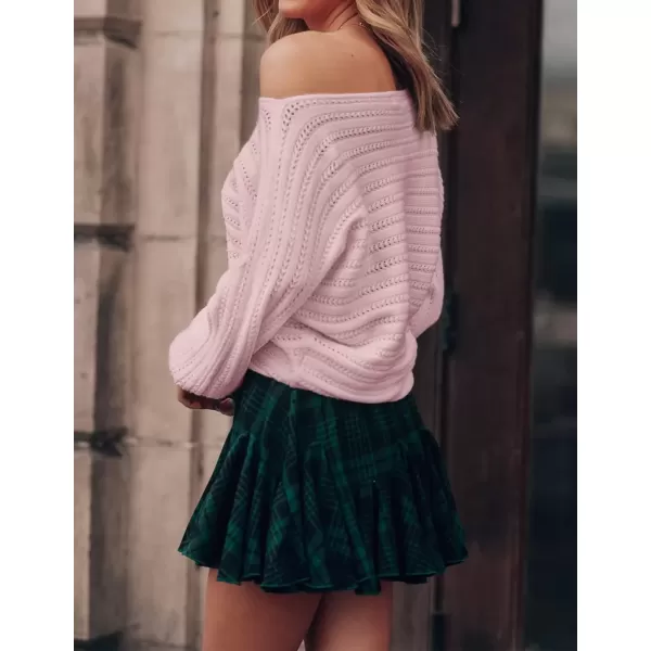 imageZESICA Womens 2024 Fall Casual Long Sleeve Crew Neck Cable Knit Loose Pullover Sweater Jumper Top
