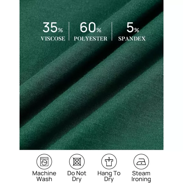 imageZESICA Womens 2024 Fall Dresses Long Sleeve Square Neck Casual Pleated Tiered Swing Maxi Dress with PocketsDarkgreen