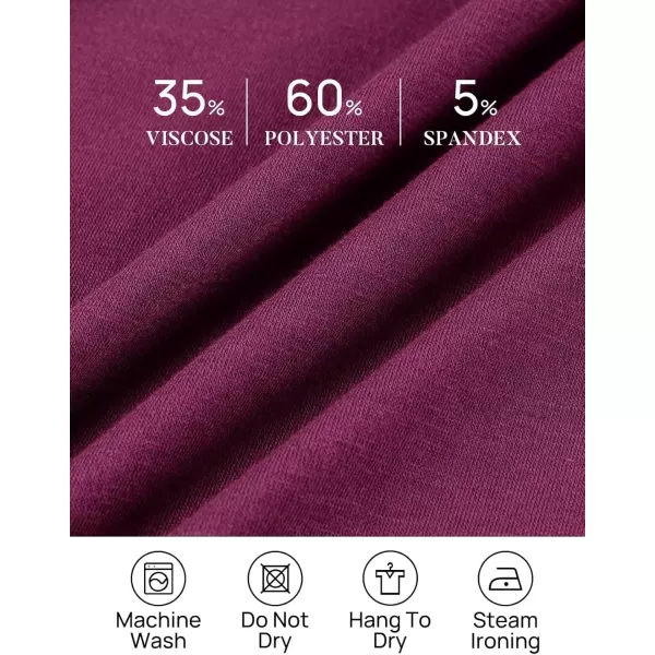 imageZESICA Womens 2024 Fall Dresses Long Sleeve Square Neck Casual Pleated Tiered Swing Maxi Dress with PocketsDarkpurple