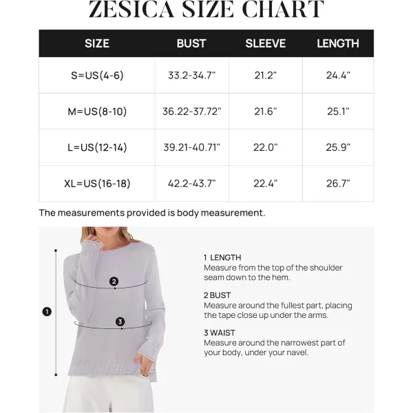 imageZESICA Womens 2024 Fall Long Sleeve Crew Neck Soft Knit Side Slit Comfy Loose Pullover Sweater Jumper TopsPurple