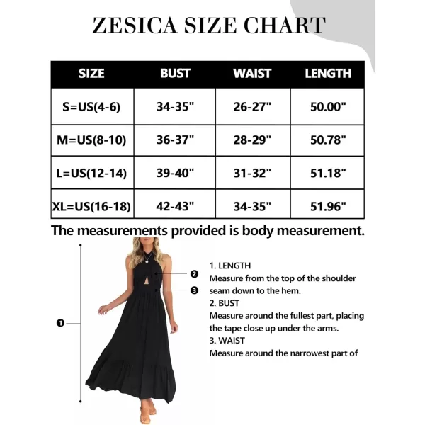 imageZESICA Womens 2024 Summer Crossover Halter Neck Sleeveless Plaid Cut Out Backless Flowy A Line Maxi DressBlack