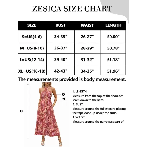 imageZESICA Womens 2024 Summer Crossover Halter Neck Sleeveless Plaid Cut Out Backless Flowy A Line Maxi DressBurntbrick