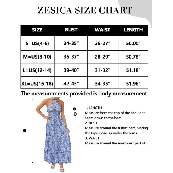 imageZESICA Womens 2024 Summer Crossover Halter Neck Sleeveless Plaid Cut Out Backless Flowy A Line Maxi DressDarkblue