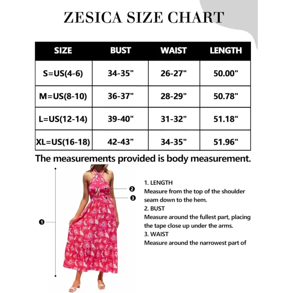 imageZESICA Womens 2024 Summer Crossover Halter Neck Sleeveless Plaid Cut Out Backless Flowy A Line Maxi DressMagenta
