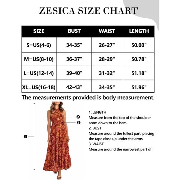 imageZESICA Womens 2024 Summer Crossover Halter Neck Sleeveless Plaid Cut Out Backless Flowy A Line Maxi DressOrangerust