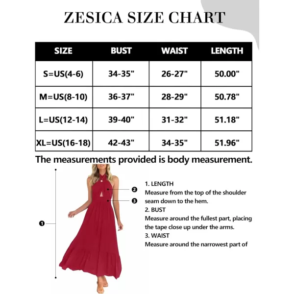 imageZESICA Womens 2024 Summer Crossover Halter Neck Sleeveless Plaid Cut Out Backless Flowy A Line Maxi DressRed