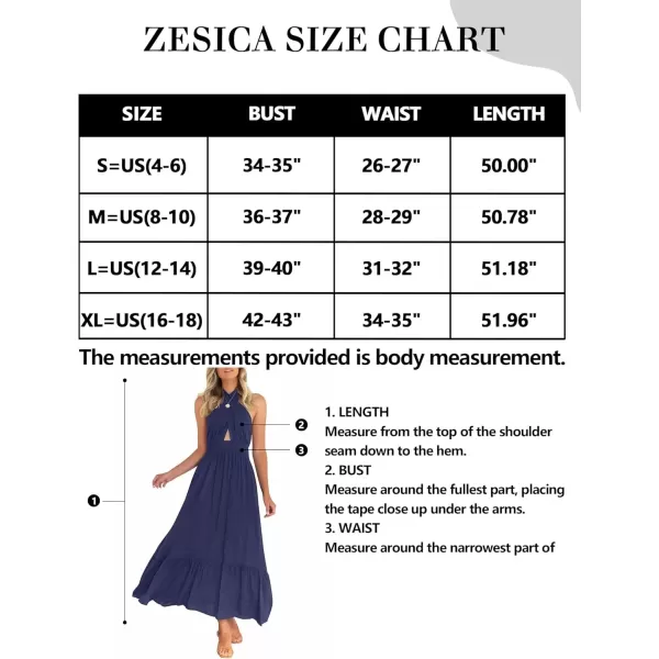 imageZESICA Womens 2024 Summer Crossover Halter Neck Sleeveless Plaid Cut Out Backless Flowy A Line Maxi DressRoyalblue