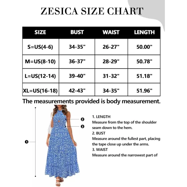 imageZESICA Womens 2024 Summer Crossover Halter Neck Sleeveless Plaid Cut Out Backless Flowy A Line Maxi DressSkyblue
