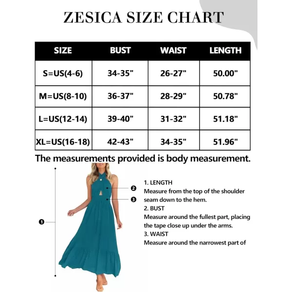 imageZESICA Womens 2024 Summer Crossover Halter Neck Sleeveless Plaid Cut Out Backless Flowy A Line Maxi DressTeal