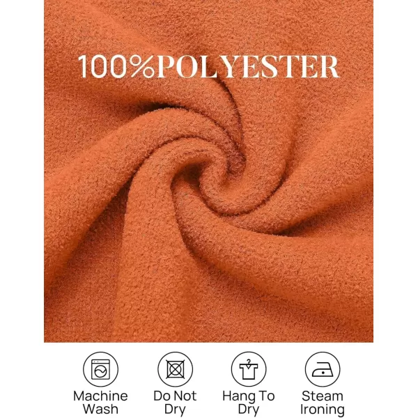 imageZESICA Womens 2024 Winter Long Sleeve 14 Zipper V Neck Loose Fuzzy Knitted Chunky Warm Pullover Sweater Jumper TopsOrange