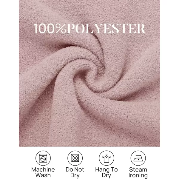 imageZESICA Womens 2024 Winter Long Sleeve 14 Zipper V Neck Loose Fuzzy Knitted Chunky Warm Pullover Sweater Jumper TopsPink