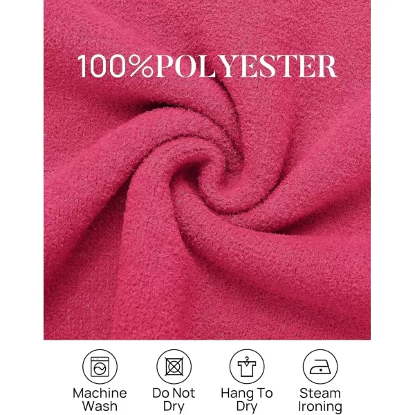 imageZESICA Womens 2024 Winter Long Sleeve 14 Zipper V Neck Loose Fuzzy Knitted Chunky Warm Pullover Sweater Jumper TopsRose