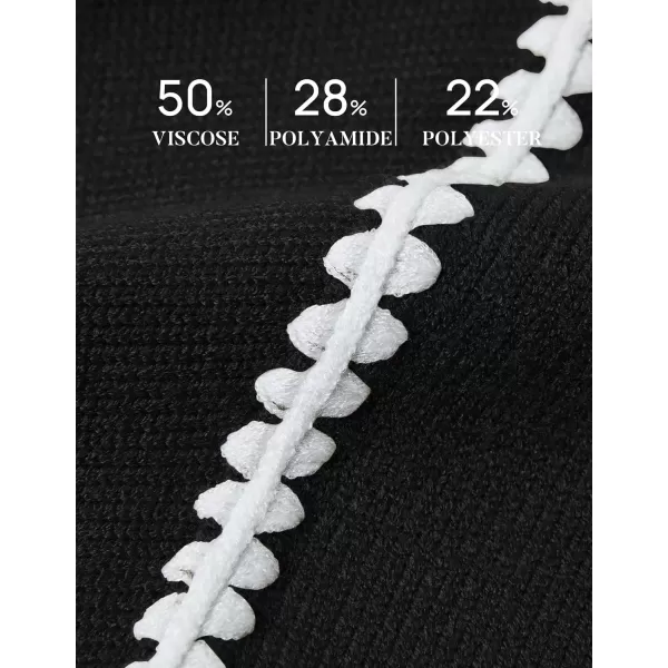imageZESICA Womens Fall Long Sleeve Oversized Sweaters 2024 Casual Crew Neck Loose Fit Ribbed Knit Color Block Soft Pullover TopsBlack