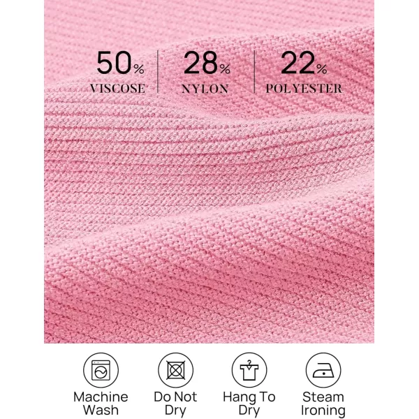 imageZESICA Womens Fall Mock Neck Cropped Sweater 2024 Long Sleeve Soft Ribbed Knit Pullover Jumper TopsHotpink