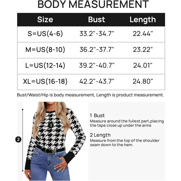 imageZESICA Womens Fall Sweaters Long Sleeve Crewneck Color Block Knit Slim Fitted Pullover TopsBlack