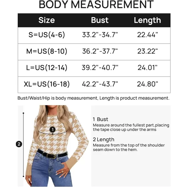 imageZESICA Womens Fall Sweaters Long Sleeve Crewneck Color Block Knit Slim Fitted Pullover TopsLight Khaki