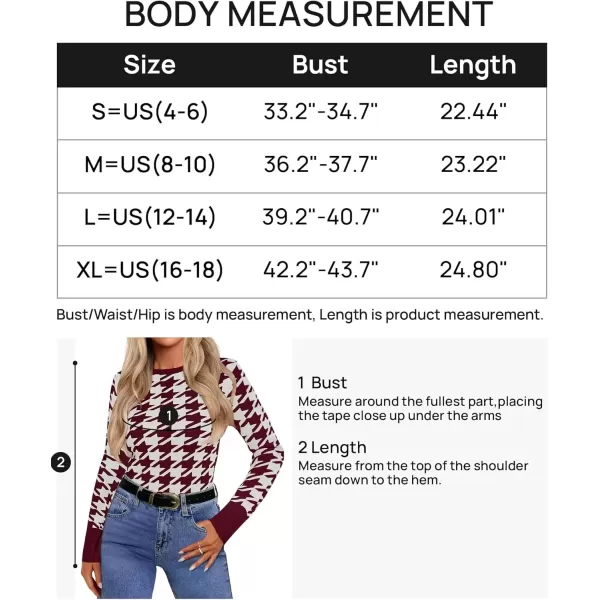 imageZESICA Womens Fall Sweaters Long Sleeve Crewneck Color Block Knit Slim Fitted Pullover TopsRed