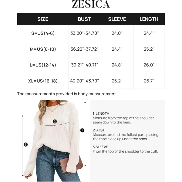 imageZESICA Womens Oversized Long Sleeve Crew Neck Sweaters Ribbed Knit Tops 2024 Casual Fall Pullover SweaterApricot