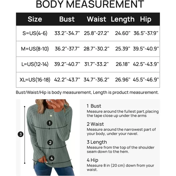 imageZESICA Long Sleeve Shirts for Women Crewneck Side Slit Casual Loose Tunic Tops Lightweight Basic Tee Fashion ClothesGraygreen