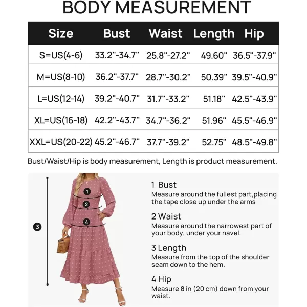 imageZESICA Womens Fall Long Sleeve Maxi Dresses 2024 Casual Crew Neck Swiss Dot Tiered Flowy A Line Wedding Guest DressBeanpaste Red