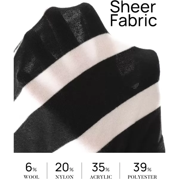imageZESICA Womens Long Sleeve Lightweight Striped Tops 2024 Fall Crewneck Ribbed Knit ShirtsBlack