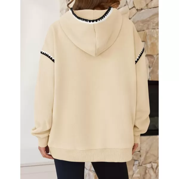 imageZESICA Womens Oversized Sweatshirts Fleece Hoodies Long Sleeve Pullover Fall Outfits with PocketApricot