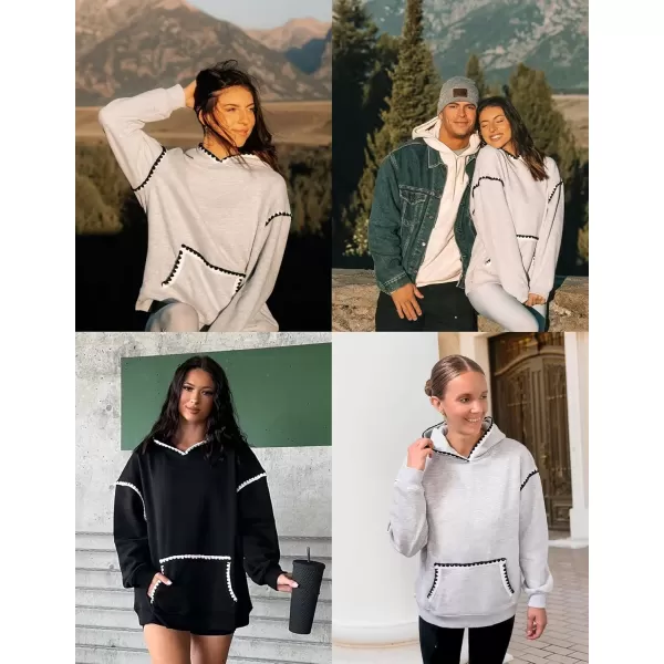 imageZESICA Womens Oversized Sweatshirts Fleece Hoodies Long Sleeve Pullover Fall Outfits with PocketBeangreen