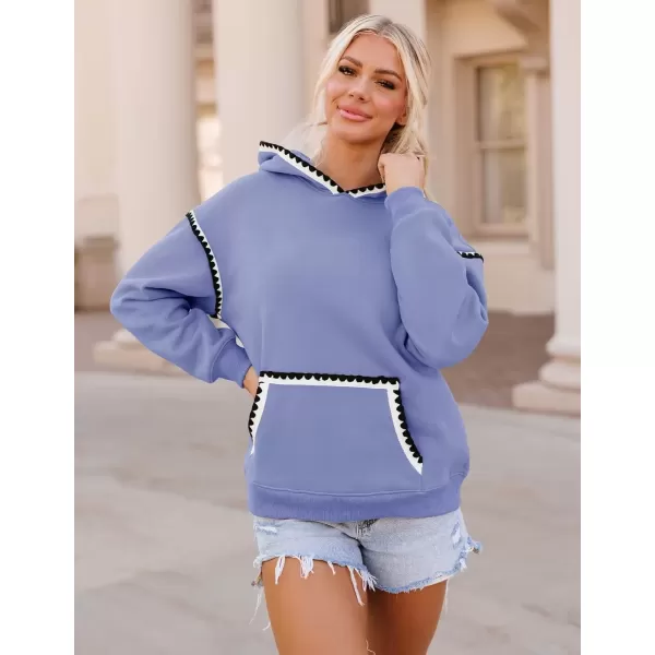 imageZESICA Womens Oversized Sweatshirts Fleece Hoodies Long Sleeve Pullover Fall Outfits with PocketDustyblue
